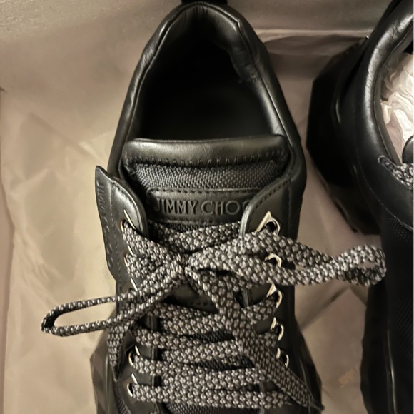 New Jimmy Choo Black Diamond Trainer Sneakers 39 Leather and Mesh unisex women 9 - Picture 7 of 13